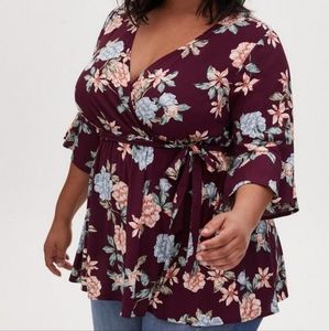 TORRID Stretch Challis Surplice Blouse 2XL